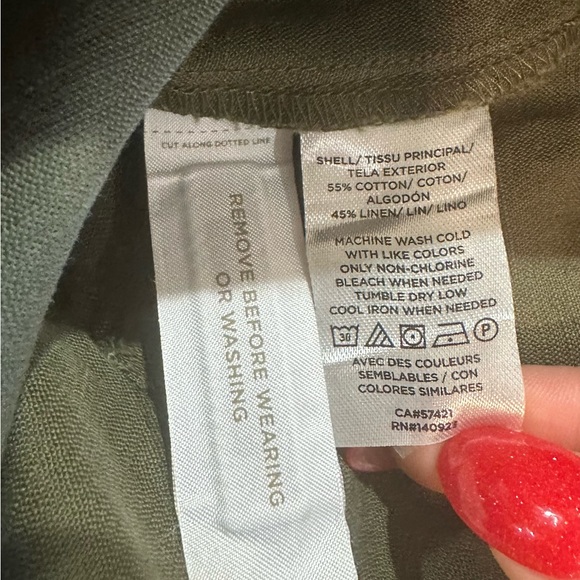 LOFT Women's Casual Button Front Utility Linen Blend Shorts Fresh Ivy Green - 16 - Picture 13 of 16